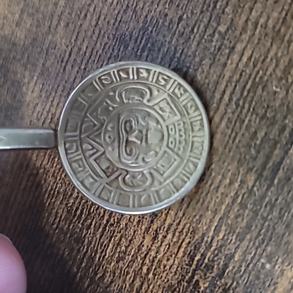 Aztec Calendar Souvenir Spoon "Mexico" Vintage Collectible - Picture 2 of 5